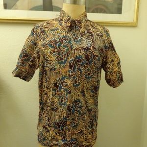 Vintage Men's Psychedelic Print Short Sleeve Shirt